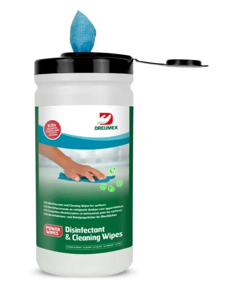 PROMO 9 -Dreumex Desinfectant & Cleaning Wipes Blue - Tube 170stuks - 10% korting