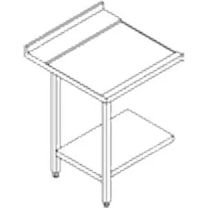 Vaatwas Zijtafel RVS Links met Bodemschap - 700x750x850mm