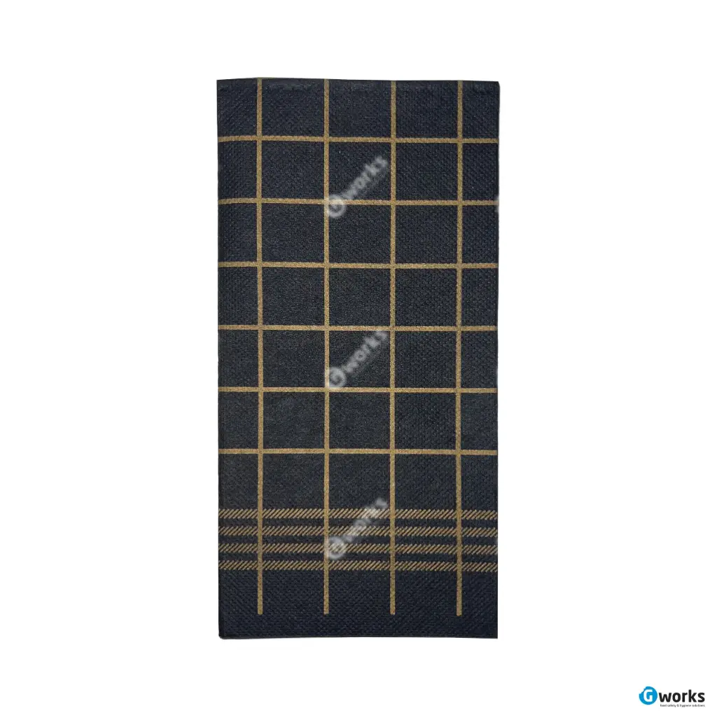 Servet Design 40x40cm 2 Laags DP 1/8 vouw - 1200st - Zwart/Goud