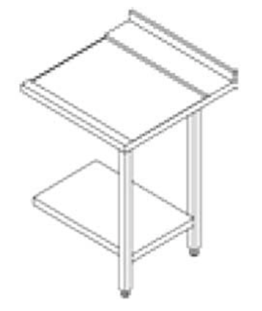 Vaatwas Zijtafel RVS Rechts met Bodemschap - 700x750x850mm