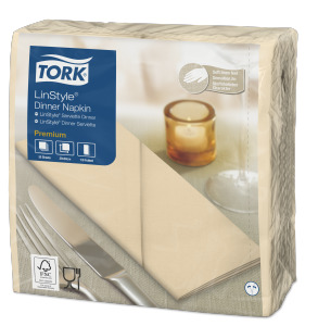 Servet Dinner Premium LinStyle 478146  1/8vouw - Cream