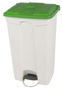Afvalbak HACCP met Pedaal - Wit + Kleurdeksel - 90L (Groen)