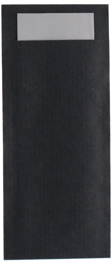 Bestekpochette ECO Classic (Black) + Servet (Gray) - 500st