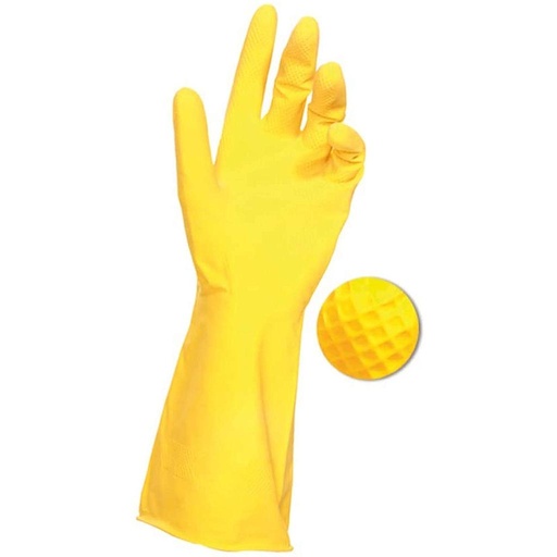 [AR03423] Handschoenen Huishoud Latex 1paar - Geel