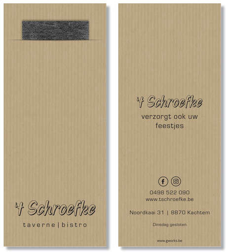 [AR03716] Bestekpochette ECO Classic 'T SCHROEFKE - 500st