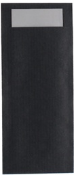 [AR03787] Bestekpochette ECO Classic (Black) + Servet (Gray) - 500st