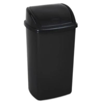 [AR04062] Afvalbak 50L met Klapdeksel - Zwart