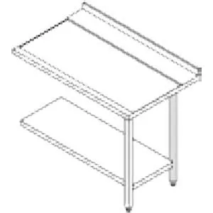 [AR04302] Vaatwas Zijtafel RVS Rechts met Bodemschap - 1200x750x850mm